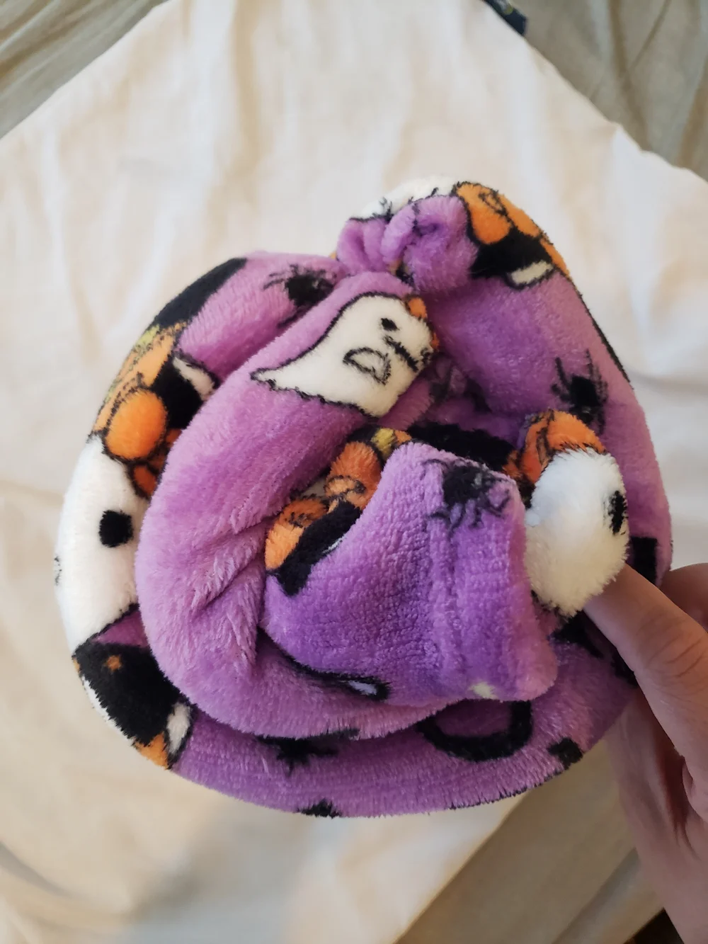 Hello Kitty Purple Plush Throw with Orange Bow Accents